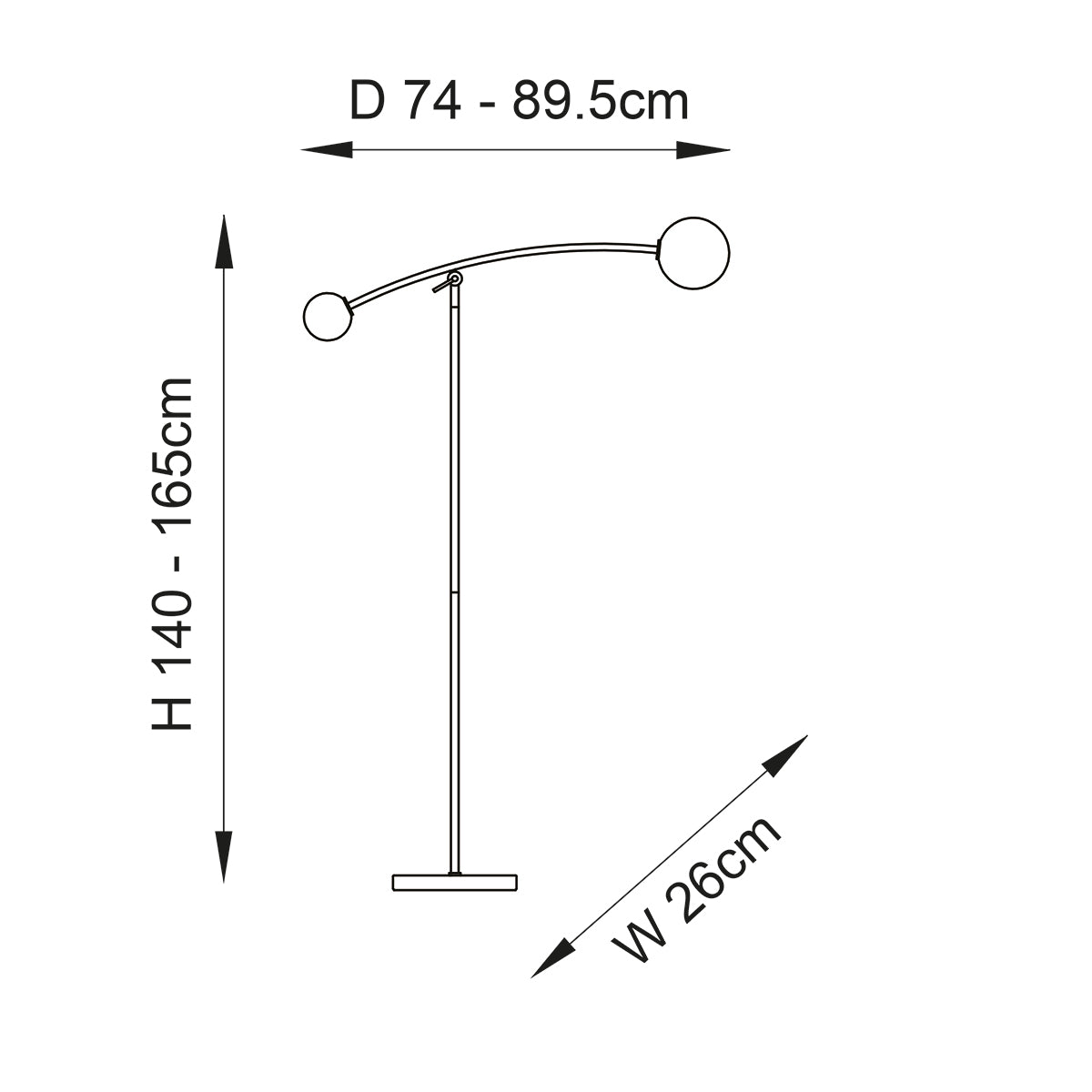 See-saw Floor Lamp in Black and Opal