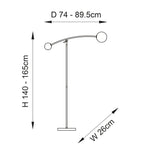 See-saw Floor Lamp in Black and Opal
