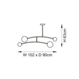 See-saw Ceiling Light in Black and Opal