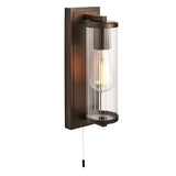 Dark bronze paint & clear ribbed glass