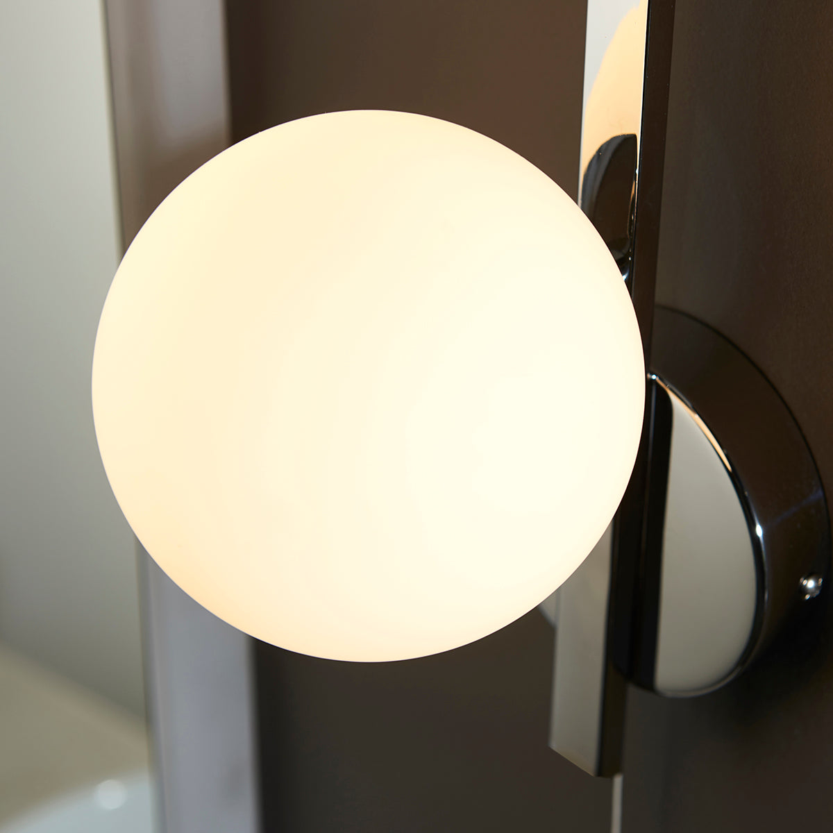 Chrome plate & matt opal glass
