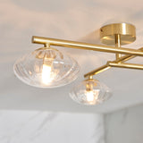 Satin brass plate & clear ribbed glass