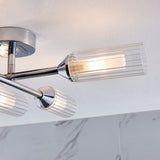 Chrome plate & clear/frosted ribbed glass