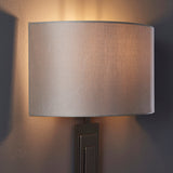 Brushed bronze & mink satin fabric
