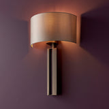 Brushed bronze & mink satin fabric