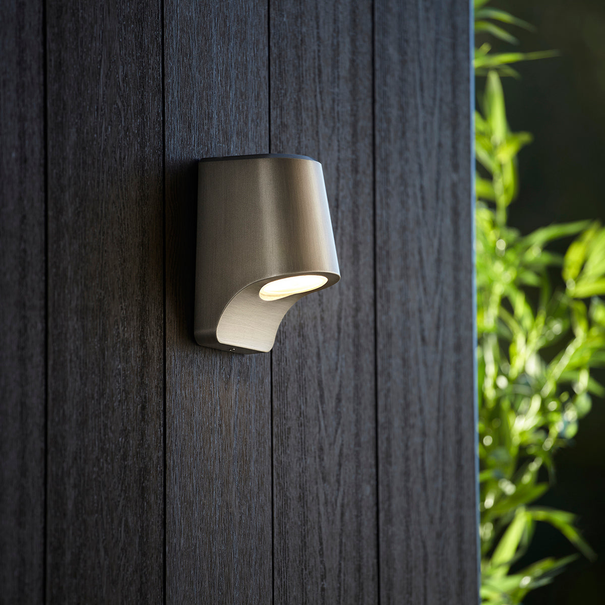 Brushed silver & frosted glass
