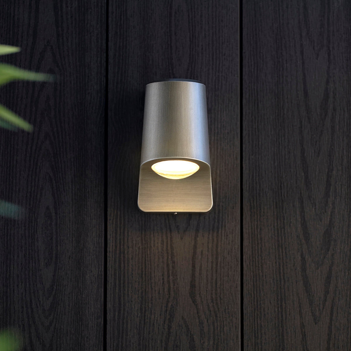 Brushed silver & frosted glass
