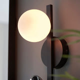 Matt black, mirrored glass with opal glass