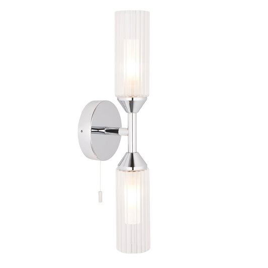 Chrome plate & clear/frosted ribbed glass