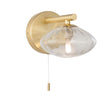 Satin brass plate & clear ribbed glass