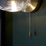 Satin brass plate & clear ribbed glass