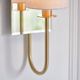 Satin brass plate & vintage white fabric