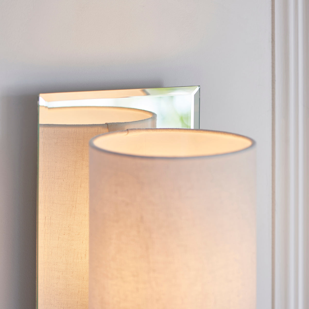 Satin brass plate & vintage white fabric
