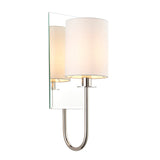 Bright nickel plate & vintage white fabric
