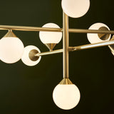 Satin brass plate & gloss white glass