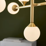 Satin brass plate & gloss white glass