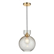 Brass plate & clear bubble glass