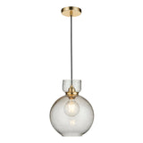 Brass plate & clear bubble glass