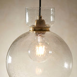 Brass plate & clear bubble glass