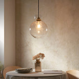 Brass plate & clear bubble glass