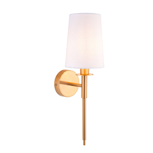 Vintage brass & vintage white fabric