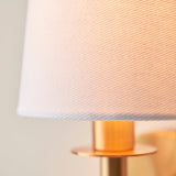 Vintage brass & vintage white fabric