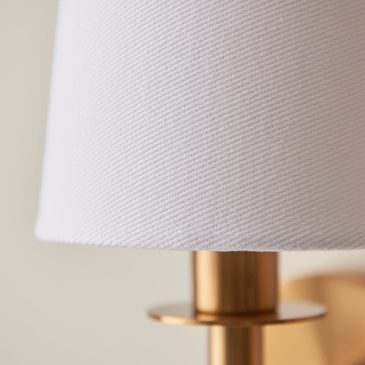 Vintage brass & vintage white fabric