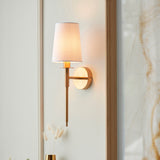 Vintage brass & vintage white fabric