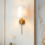 Vintage brass & vintage white fabric