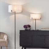 Elm Floor Lamp in Bronze and Beige