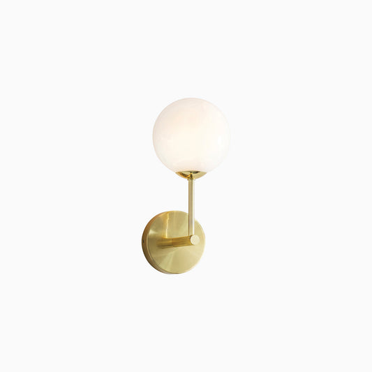 Moon Wall Light in Brushed Brass and Opal