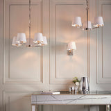 Bright nickel plate & vintage white fabric