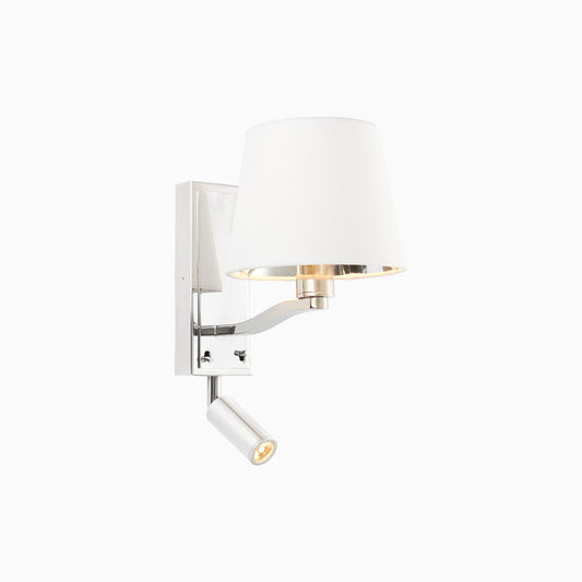Bright nickel plate & vintage white fabric