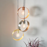 Orbit Three-Hoop Pendant in Brass and Nickel