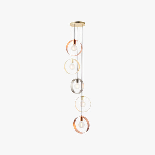 Orbit Five-Hoop Pendant in Brass and Nickel