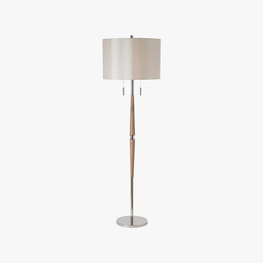 Sparrow Floor Lamp in Wood and Chrome