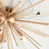 Juno Flush Starburst Ceiling Light in Antique Brass