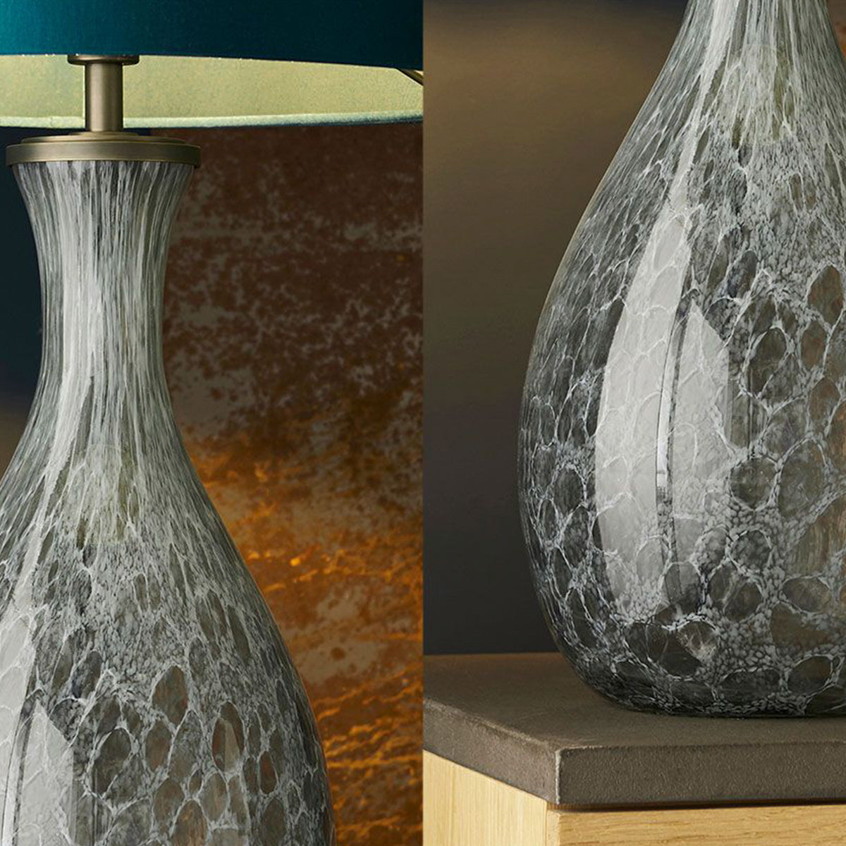 Hourglass Artisan Blown Glass Table Lamp Base