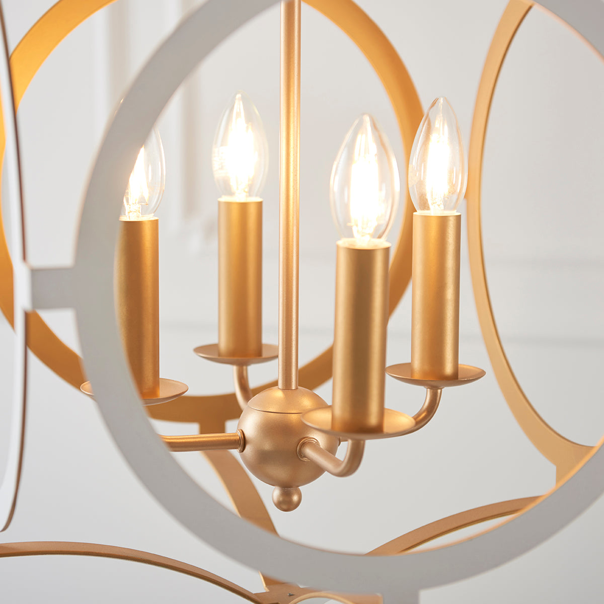 Matt white & gold paint
