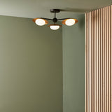 Tabernas Three-Light Ceiling Light in Gold