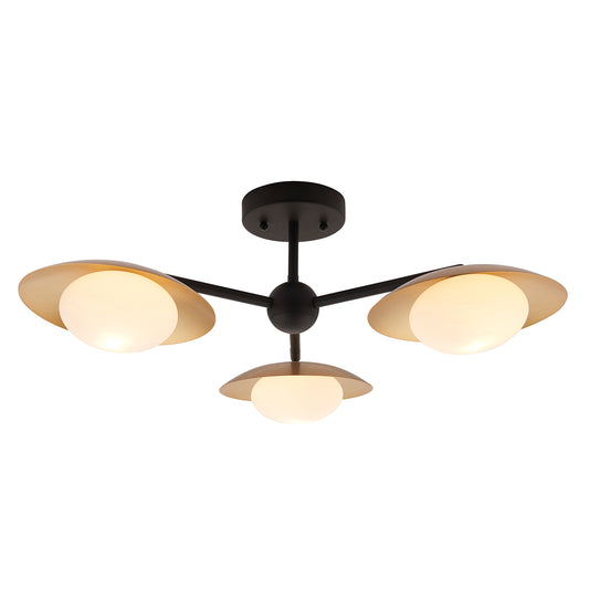 Tabernas Three-Light Ceiling Light in Gold