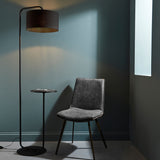 Satin black paint & black fabric