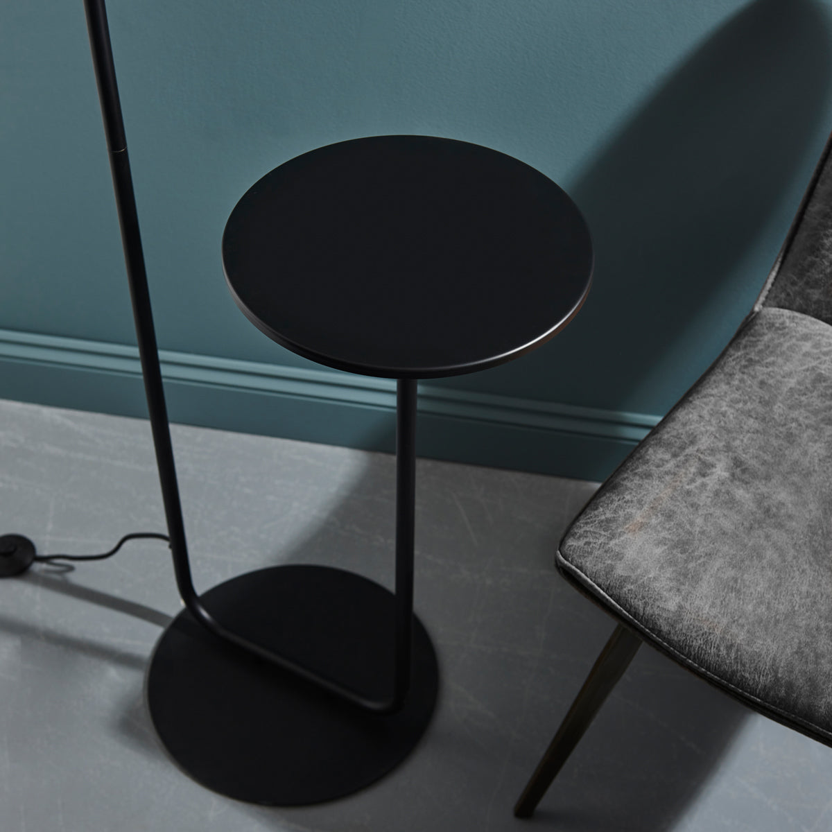 Satin black paint & black fabric