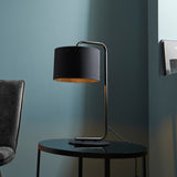 Satin black paint & black fabric