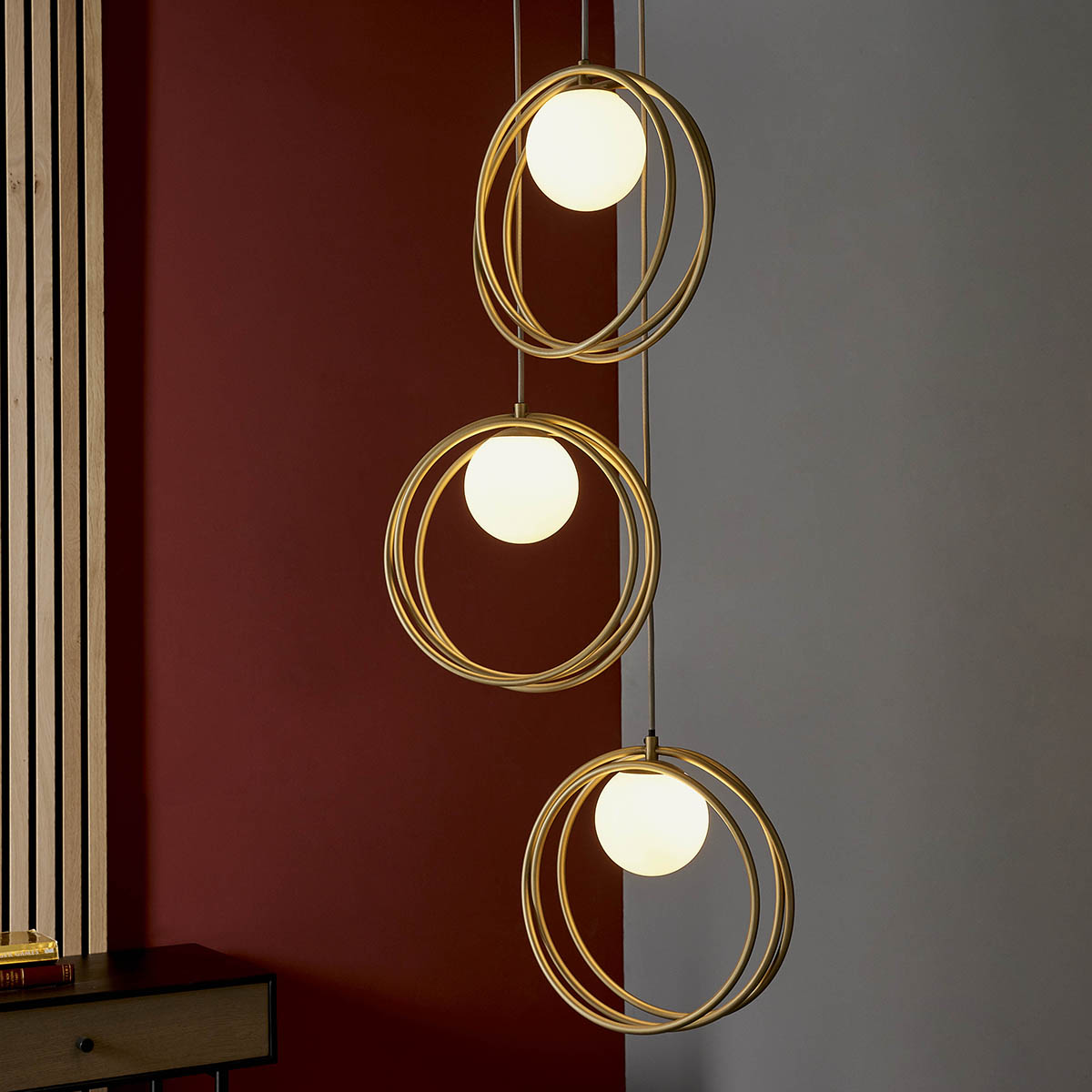 Upton Three-Light Pendant in Gold
