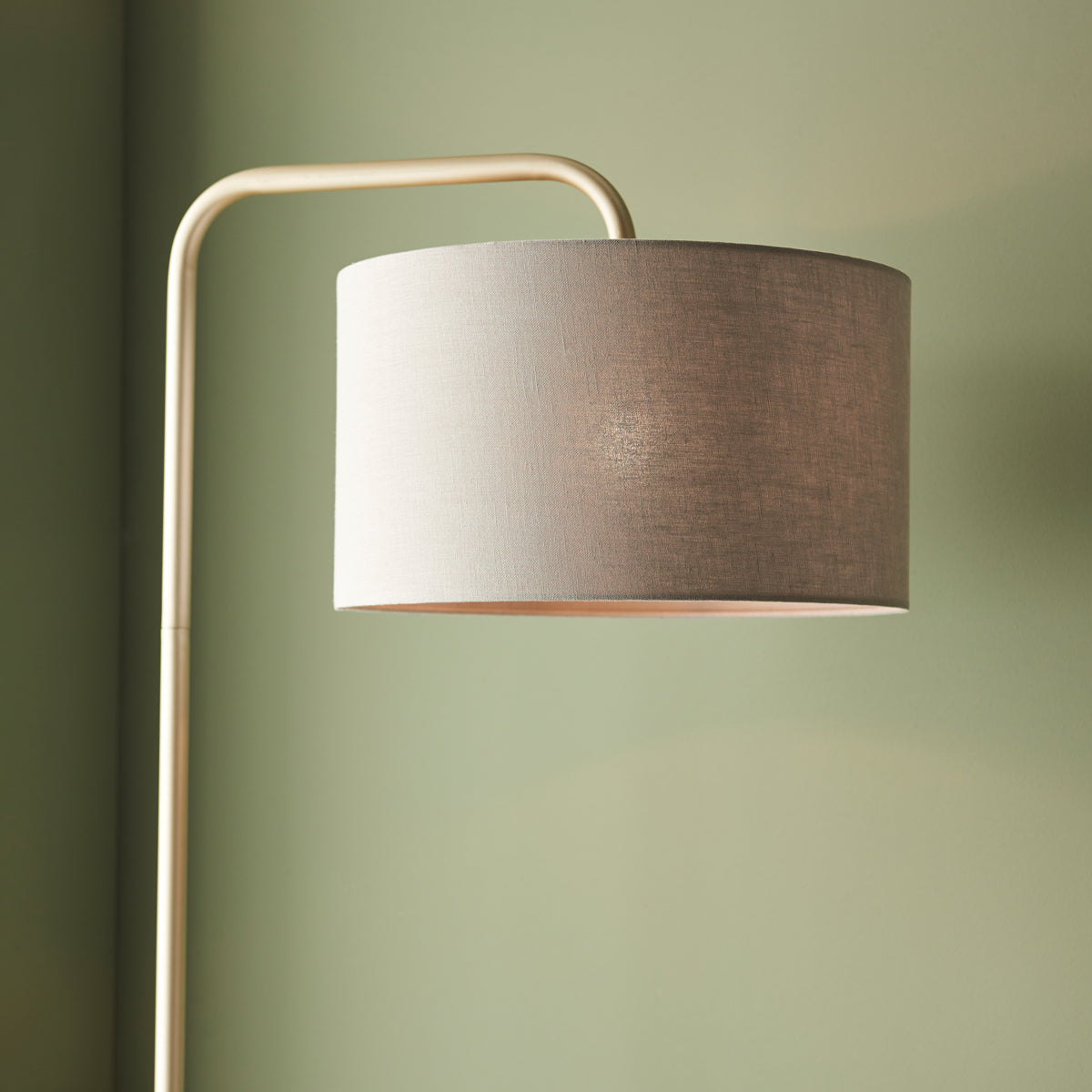 Satin champagne paint & slate grey fabric