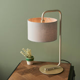 Satin champagne paint & slate grey fabric