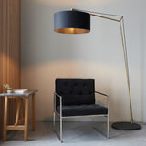 Matt brass plate & black cotton fabric