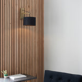 Matt brass plate & black cotton fabric