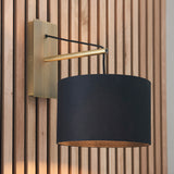 Matt brass plate & black cotton fabric